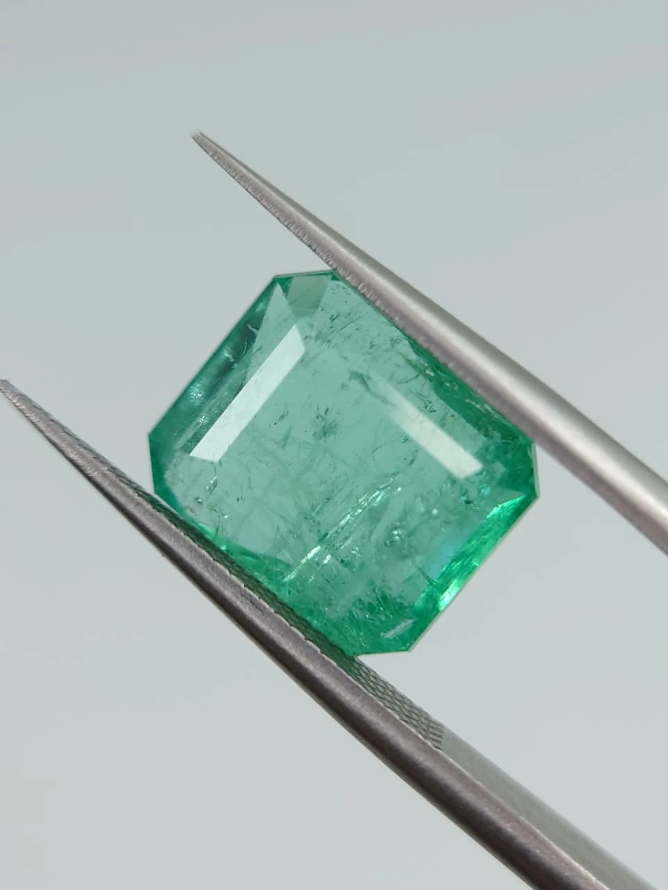 6ct Untreated Octagon Faceted Natural Emerald from Afghanistan — view 2